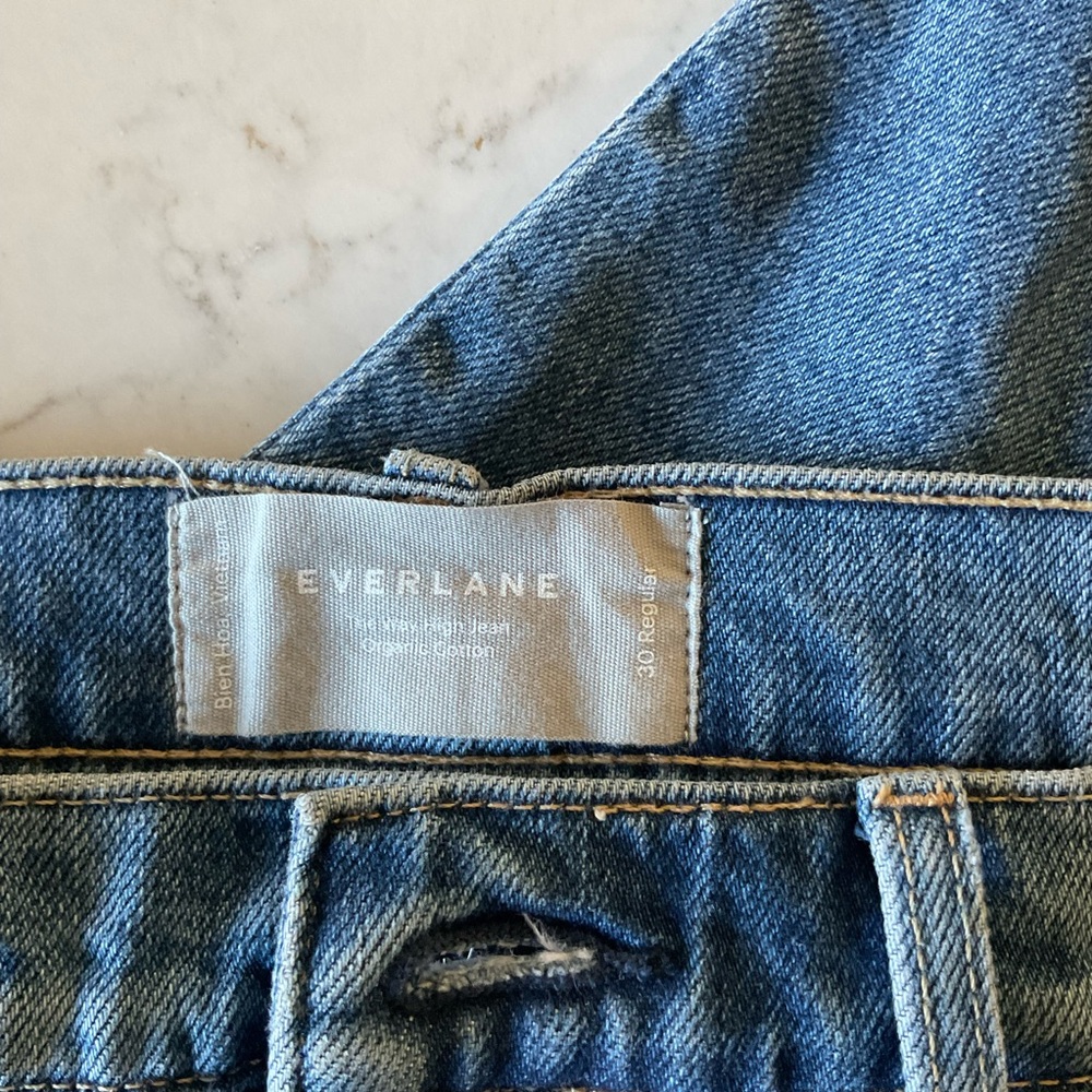 Everlane The Way High Jean Size 30 Regular Length Distressed Organic Cotton - Picture 5 of 8